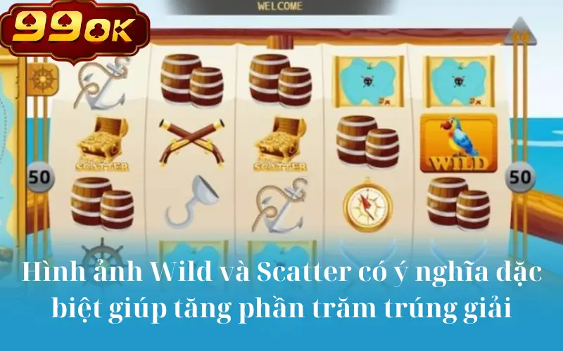 Hình ảnh Wild và Scatter có ý nghĩa đặc biệt giúp tăng phần trăm trúng giải